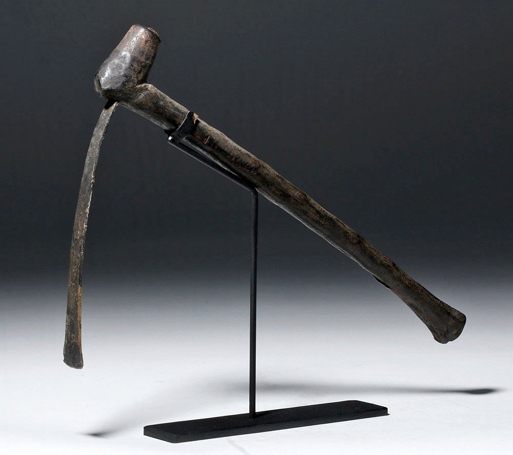 Early African Ceremonial Wood & Iron Adze - Congo (1 of 6)