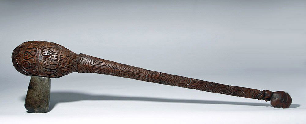 20th C. Fijian Wood / Stone Ceremonial Battle Axe (1 of 10)