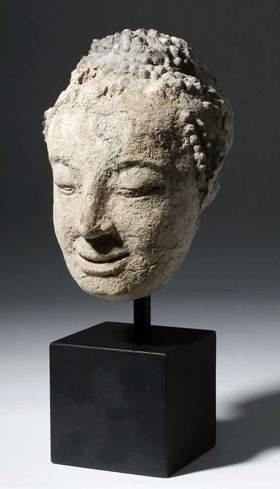 Gandharan Stuccoed Head of Buddha (1 of 8)