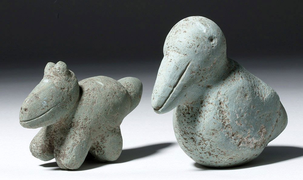 Pair Pre-Columbian Greenstone Animal Figures (1 of 6)