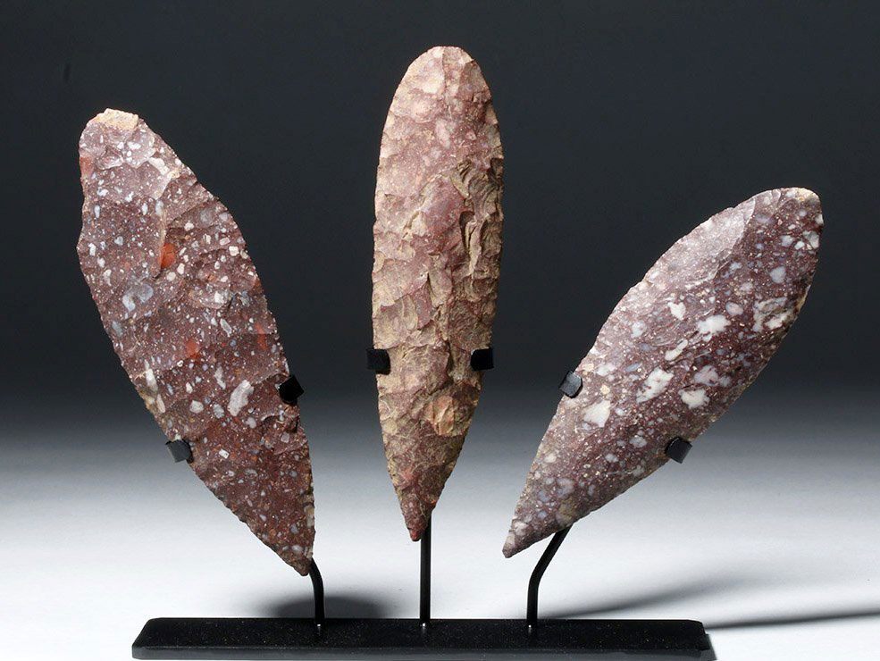 Group of Three Costa Rican Stone Spear Points (1 of 8)