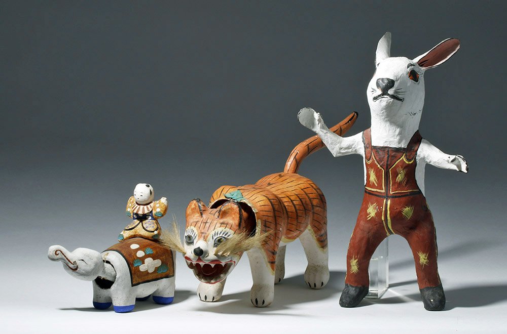 Lot of 3 Japanese Papier-Mache Animals (1 of 6)