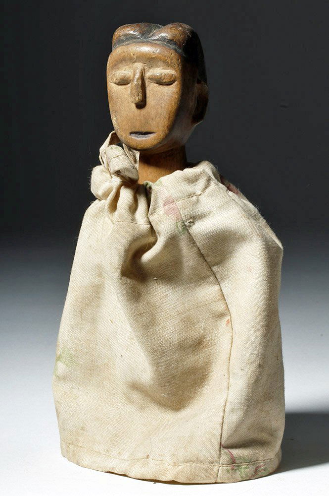 Early 20th C. African Ewe Carved Wood Doll (1 of 10)