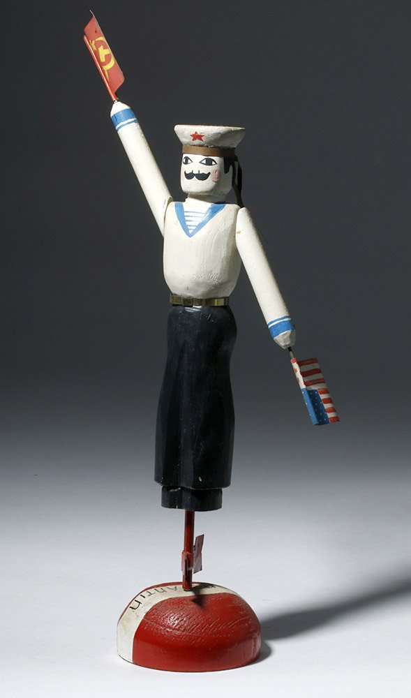 20th C. Russian Painted Wood Sailor Whirligig (1 of 8)