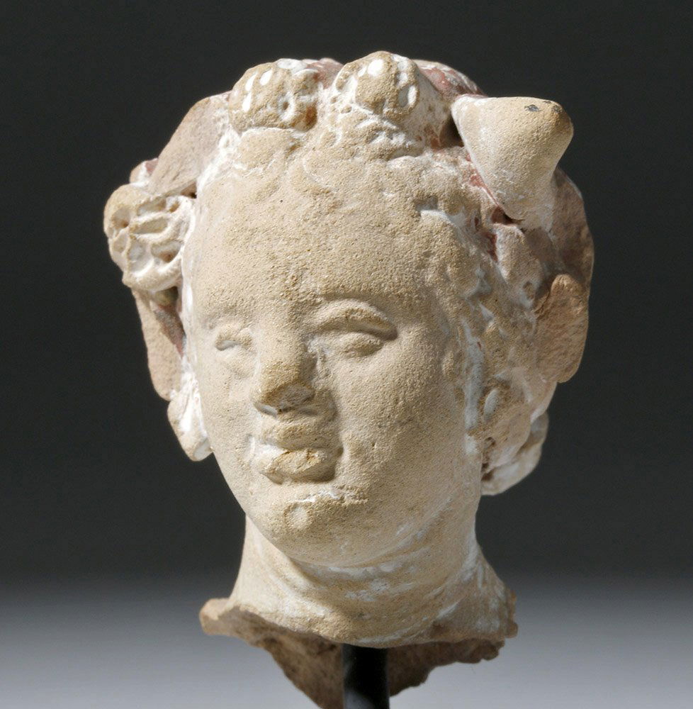 Exceptional Greek Hellenistic Pottery Head of Goddess (1 of 5)