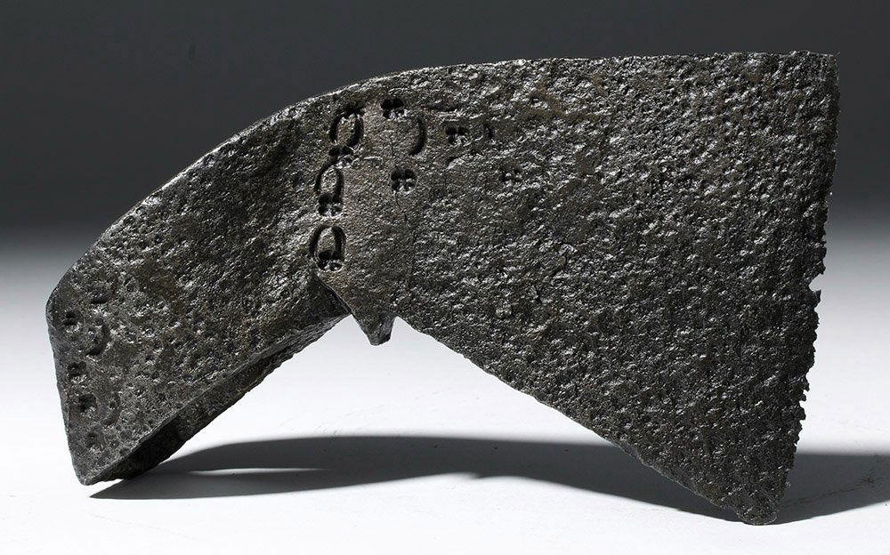 Scarce / Heavy Medieval Decorated Iron Axe Head (1 of 10)