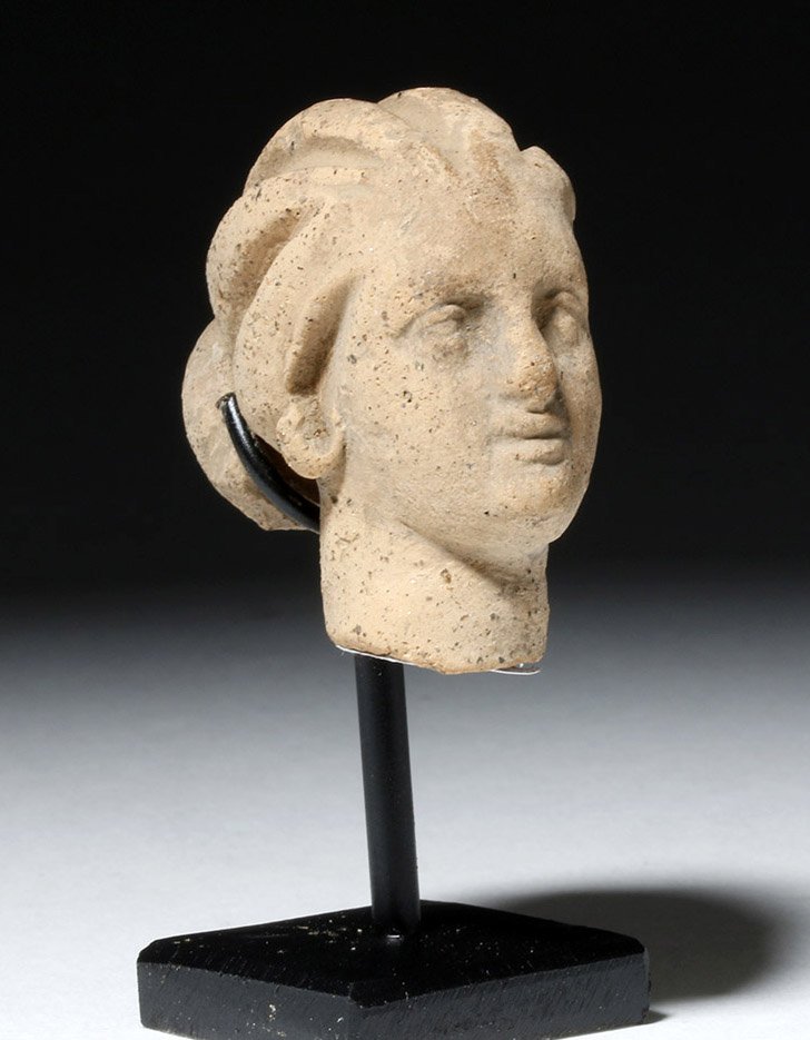 Beautiful Hellenistic Greek Pottery Head of Goddess (1 of 4)