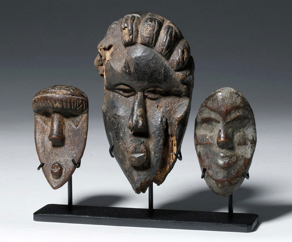 Three Authentic African Wooden Dan Passport Masks (1 of 7)