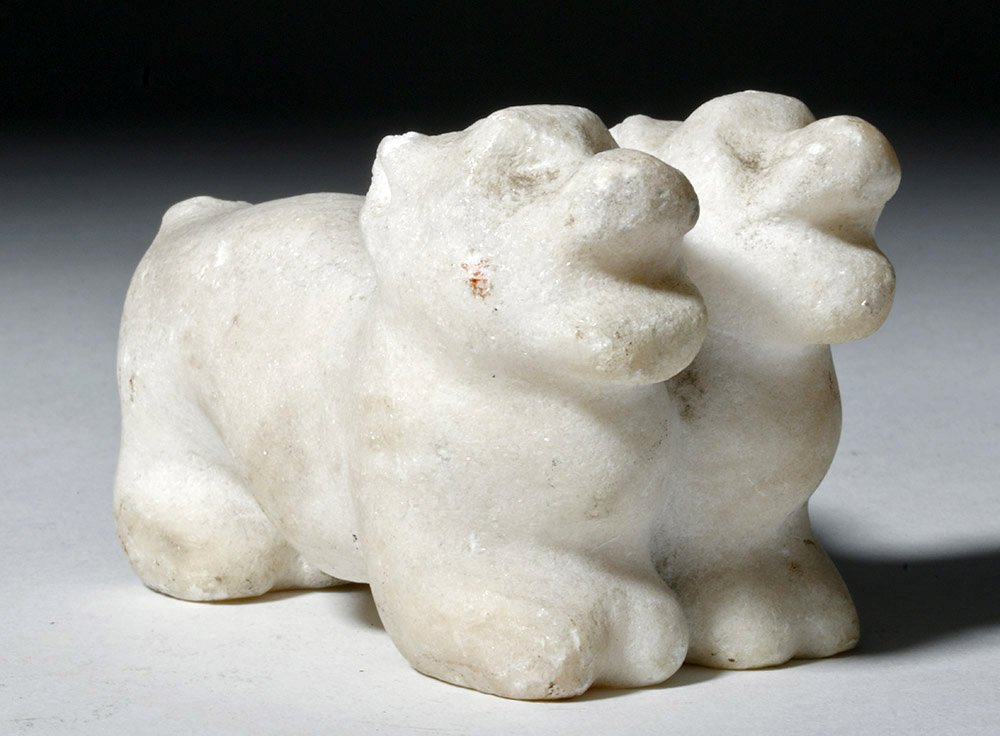 12th C. English Marble Statuette - Conjoined Dogs (1 of 7)