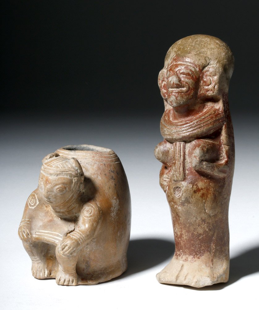 Lot of 2 Manabi / Bahina Pottery Figural Objects (1 of 8)