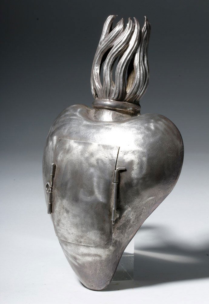 Heavy Bolivian Sterling Silver Heart Container (1 of 8)