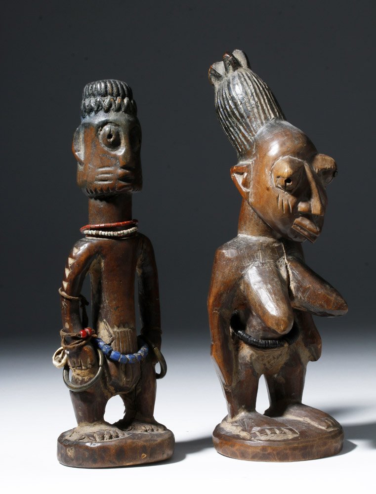 Fine Old African Wooden Ibeji Pair (1 of 9)