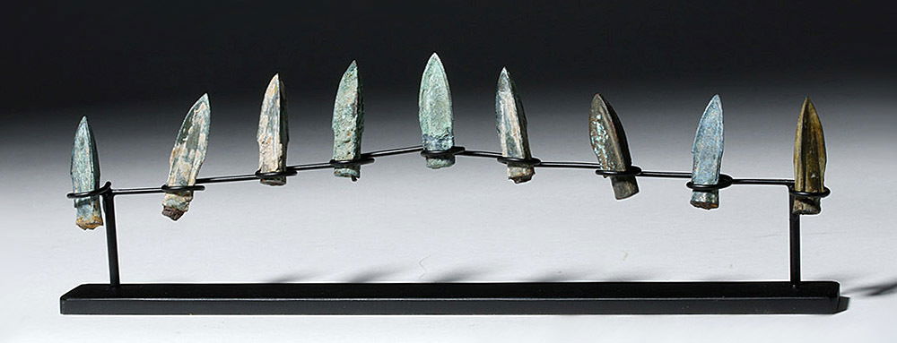 Nine Bronze Socketed Arrowheads (1 of 6)