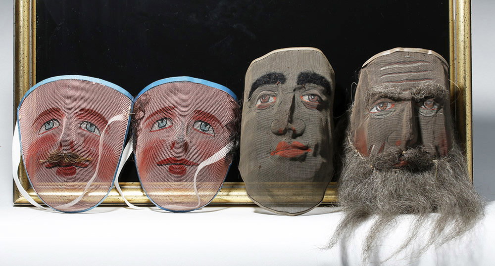Lot of 4 Odd Fellows Ceremonial Screen Masks (1 of 2)