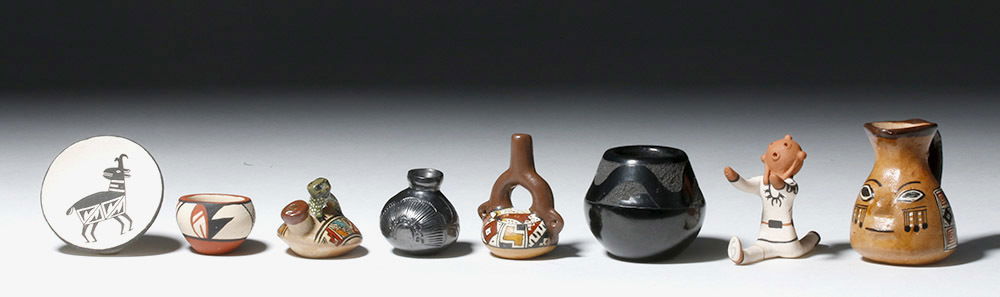 Lot of 8 Native American / Peruvian Pottery Vessels (1 of 7)