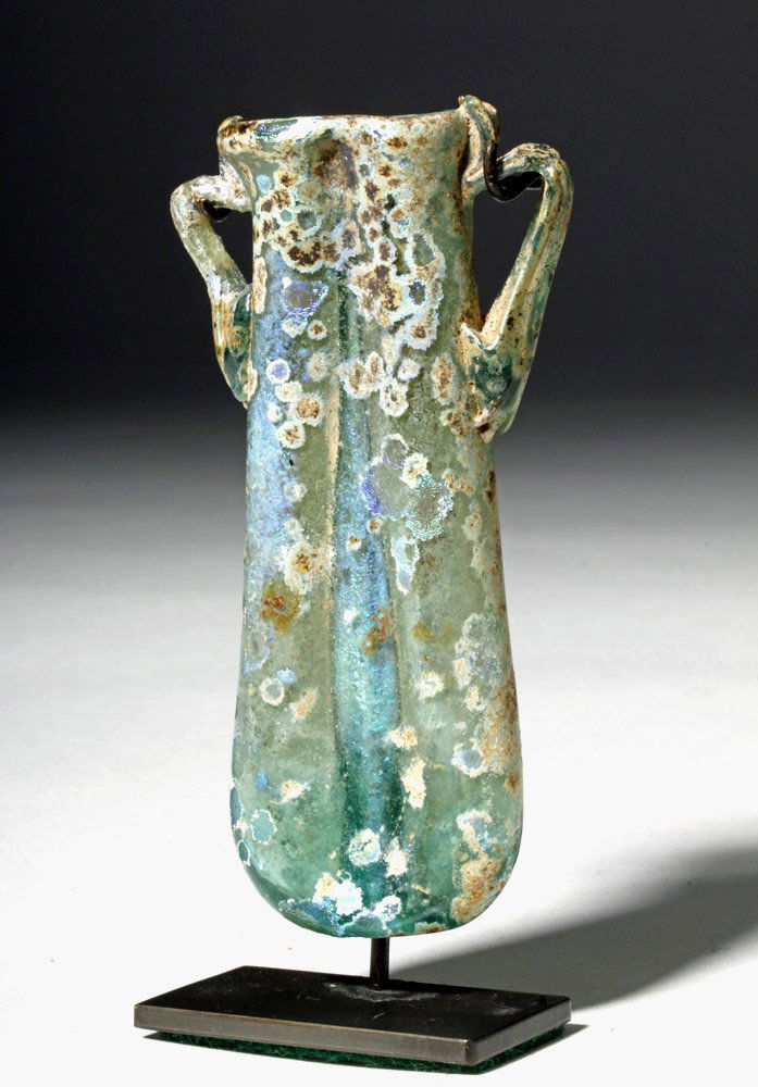 Gorgeous / Iridescent Roman Glass Double Unguent (1 of 5)