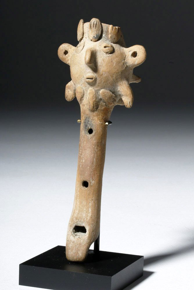 Pre-Columbian Colima Pottery Flute - Rare Form (1 of 6)