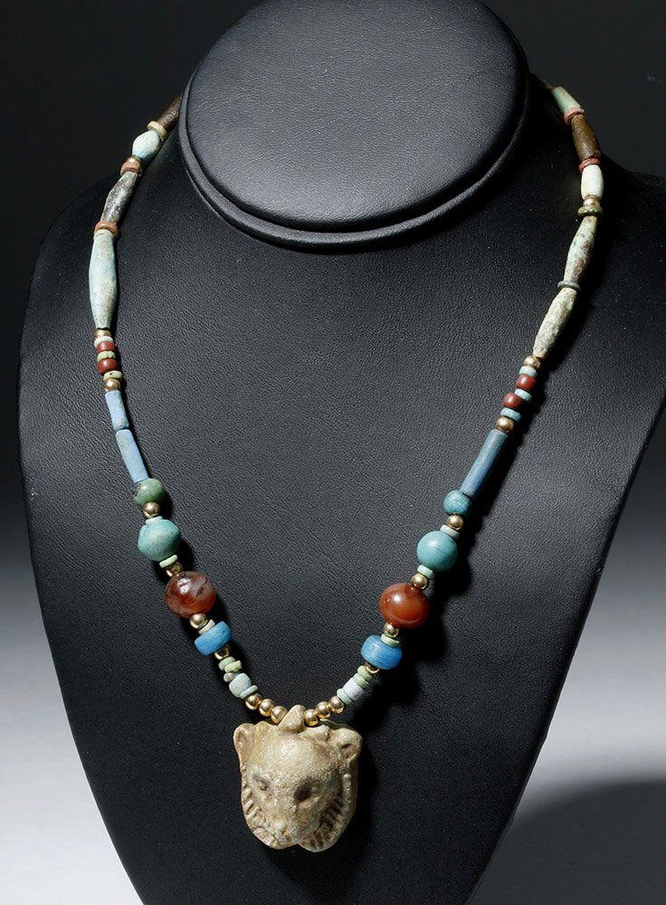 Egyptian Necklace w/ Sekhmet Pendant, ex-Sotheby's (1 of 7)