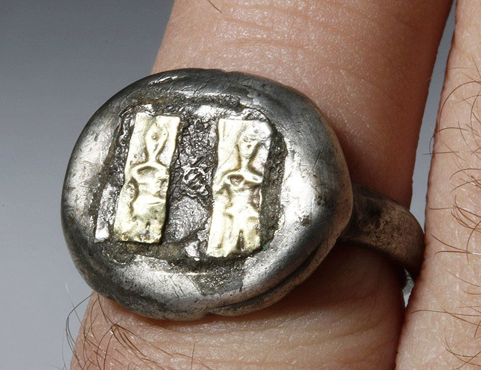 Rare Roman Gilded Silver Wedding Ring (1 of 5)
