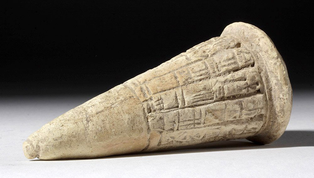 Ancient Sumerian Clay Cuneiform Cone (1 of 10)