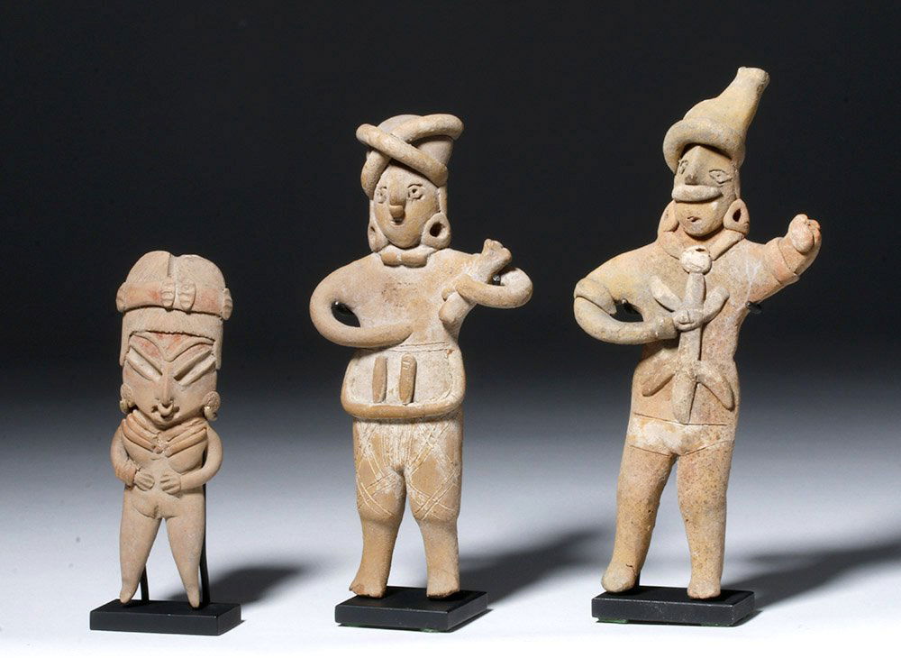 Lot of 3 Pre-Columbian Flat Clay Figures (1 of 4)