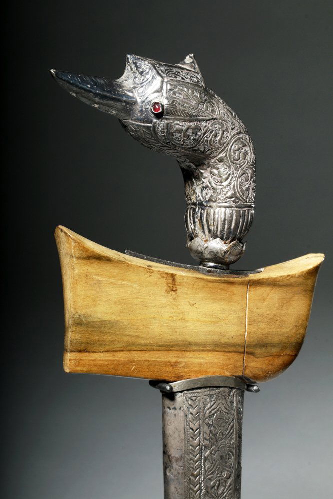 19th C. Indonesian Kris w/ Silver Hilt, Meteorite Blade (1 of 8)