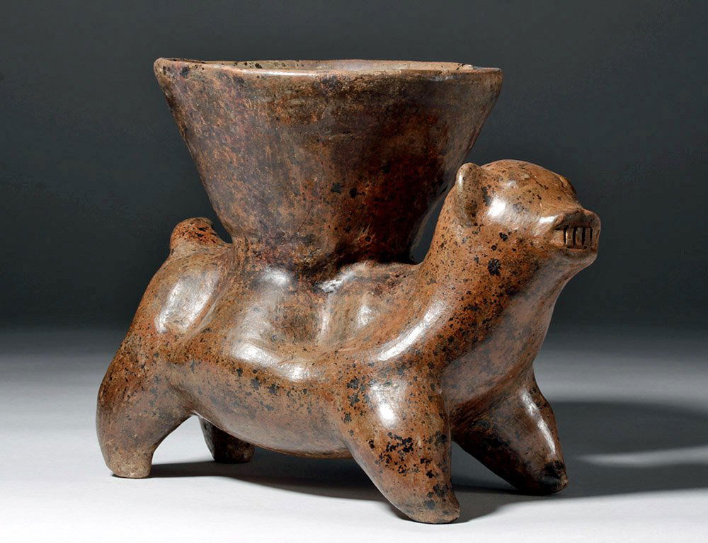 Colima Pottery Jaguar Vessel - Rare Type (1 of 7)