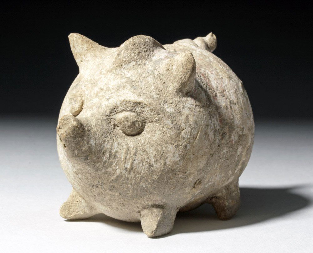 Adorable Greek Pottery Rattle - Chubby Pig Form (1 of 6)