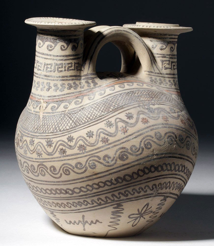 Superb Canosan Pottery Double Askos - Original Pigment (1 of 9)