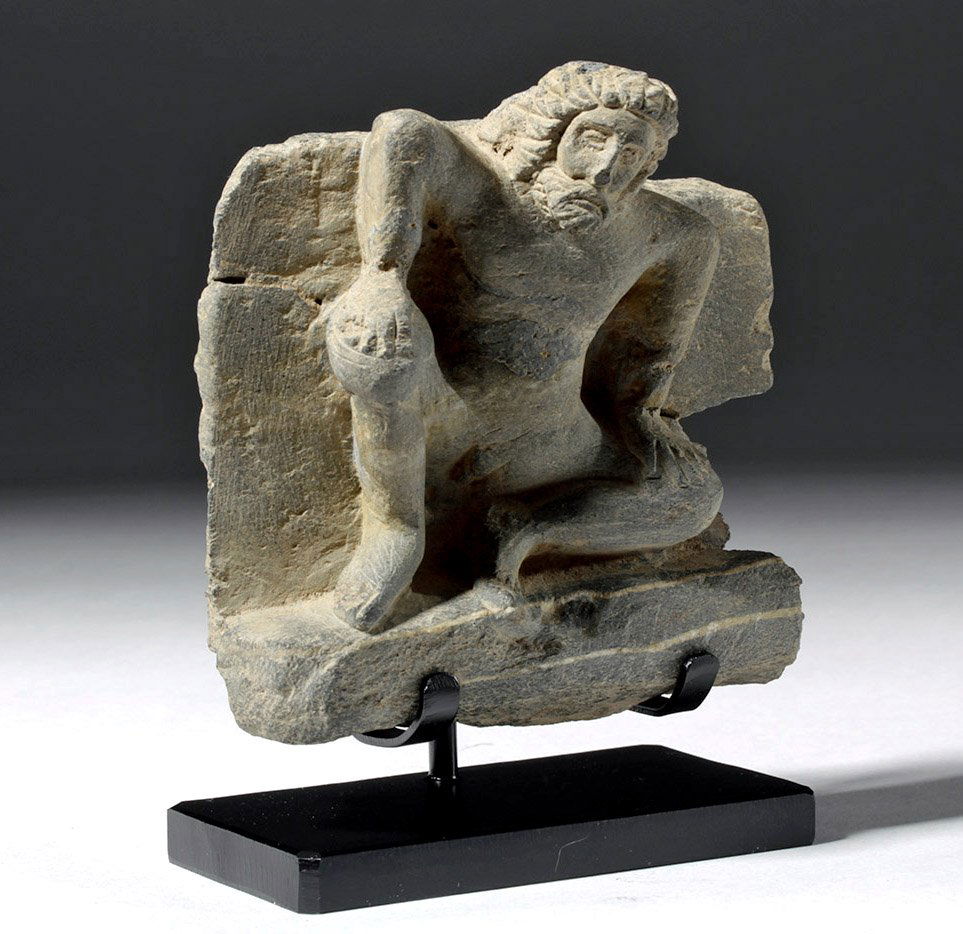 Fine Gandharan Gray Schist Panel of Atlas (1 of 4)
