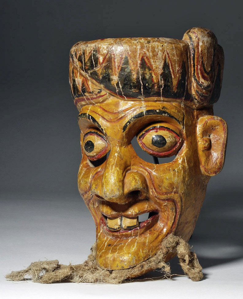 19th C. Sri Lankan Painted Wood Festival Mask (1 of 9)