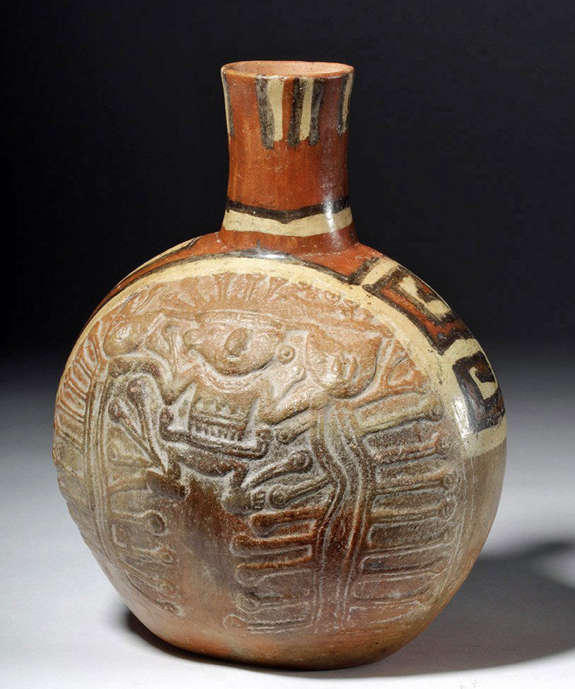 Huari Polychrome Canteen - Complex Iconography (1 of 8)