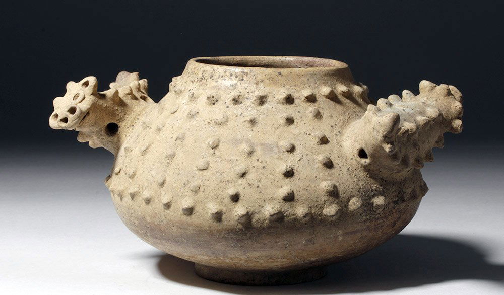 Wonderful Costa Rican Potosi Pottery Jar w/ Crocodilian (1 of 8)