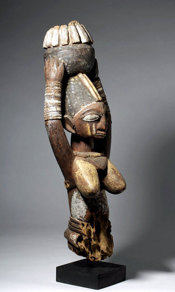 Tall 19th C. Yoruba Wood Figure of a Woman (1 of 7)