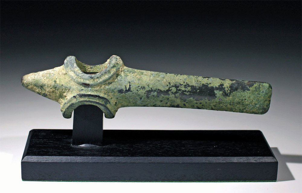 Luristan Bronze Point-Butted Axe Head (1 of 2)