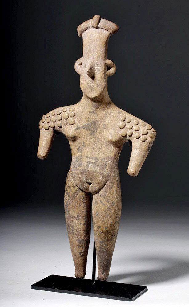 Huge Colima Pottery Flat Female Figure - 14+" Tall! (1 of 4)