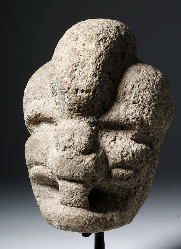 Fine Veracruz Stone Jaguar Head Hacha - Ex Arnovick (1 of 7)