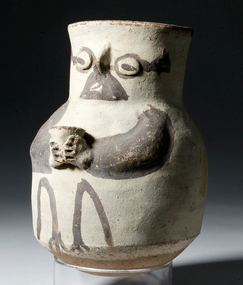 Chancay Bi-Chrome Figural Jar - Depicting a Beggar (1 of 6)