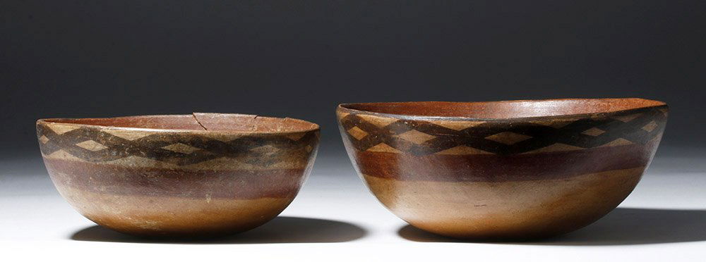 Pair Cajamarca Polychrome Bowls, ex-Museum (1 of 6)