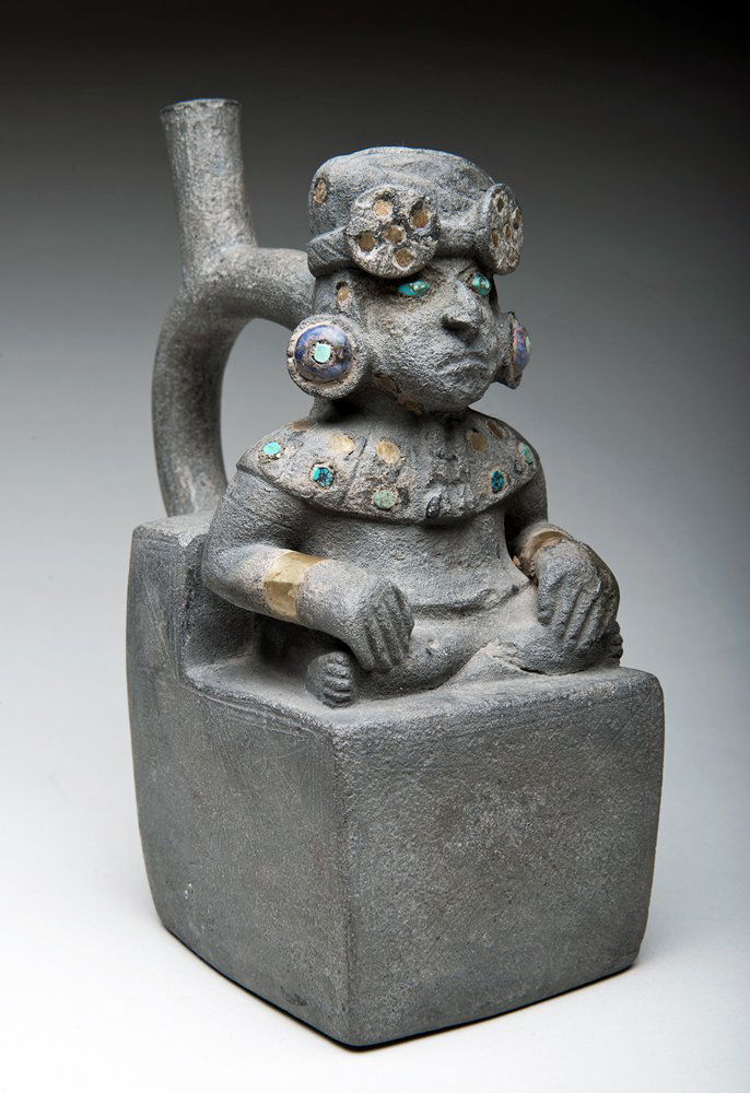 Moche Stirrup of Lord w/ Original Inlays, ex-Hollywood (1 of 4)