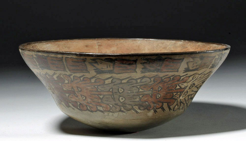 Large Nazca Polychrome Bowl w/ Underworld God (1 of 8)