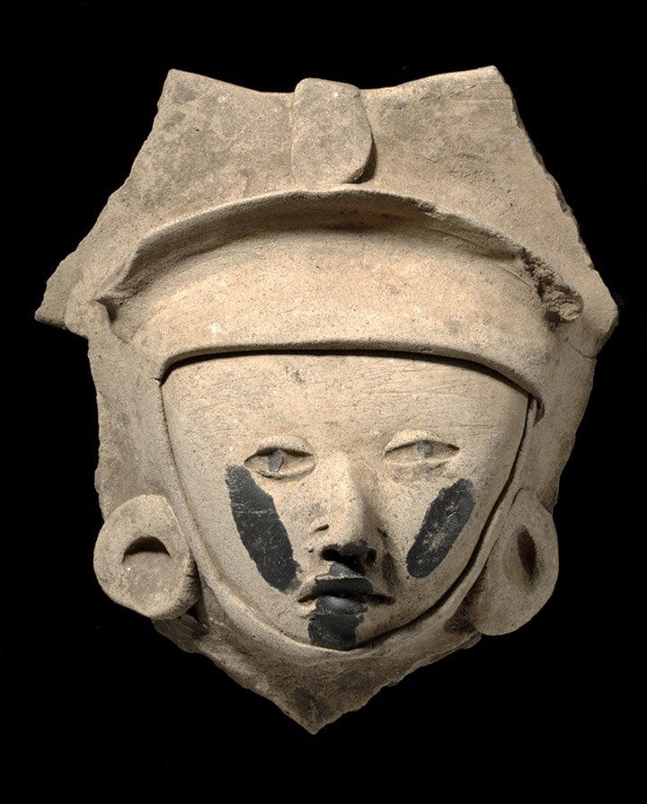 Framed Veracruz Pottery Warrior Head (1 of 5)