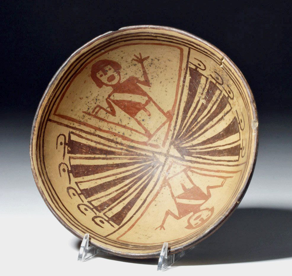 Narino Polychrome Bowl w/ Standing Warriors (1 of 6)