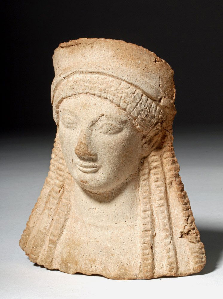Greek Archaic Pottery Female Protome (1 of 7)