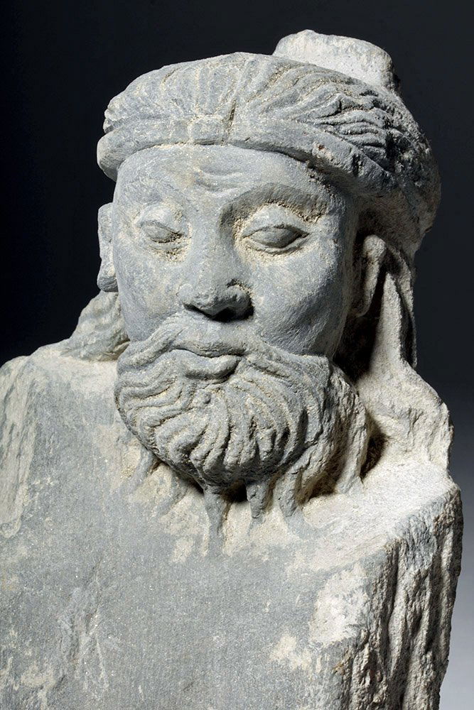 Gandharan Gray Schist Relief Panel - Prince (1 of 5)