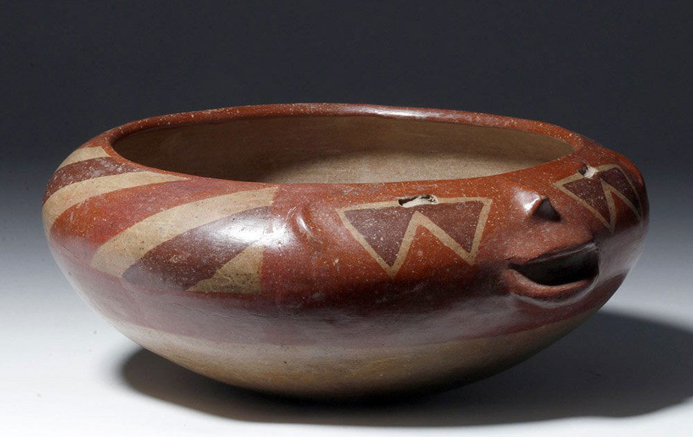 Gorgeous Chupicuaro Pottery Polychrome Face Bowl (1 of 6)
