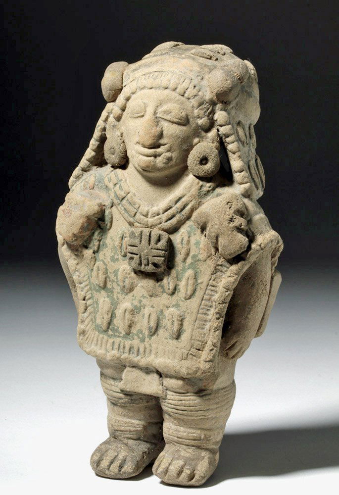 Detailed Jamacoaque Pottery Figure with Poncho (1 of 7)
