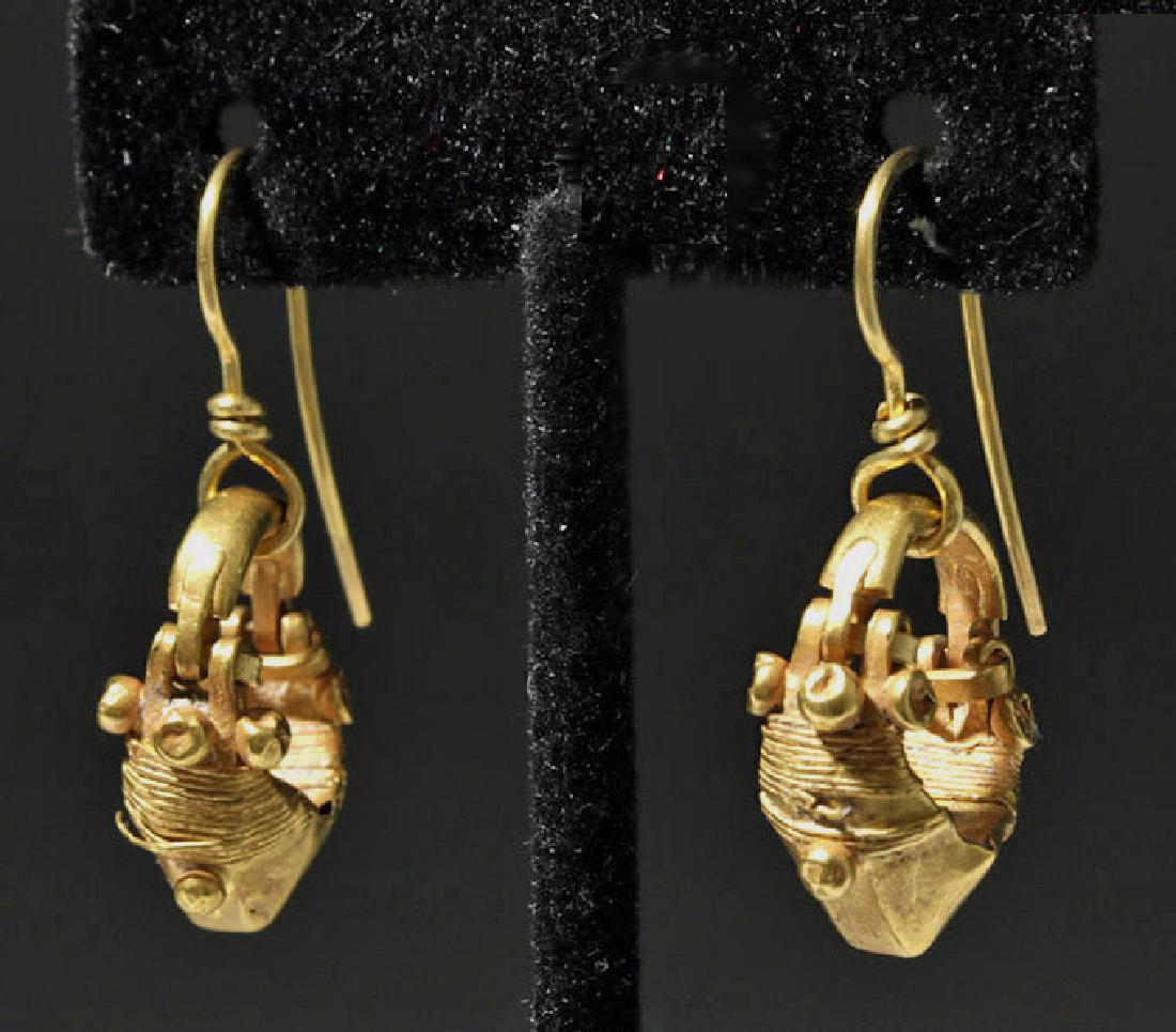 Stunning Wearable Matched Pair Roman Gold Earrings (1 of 4)