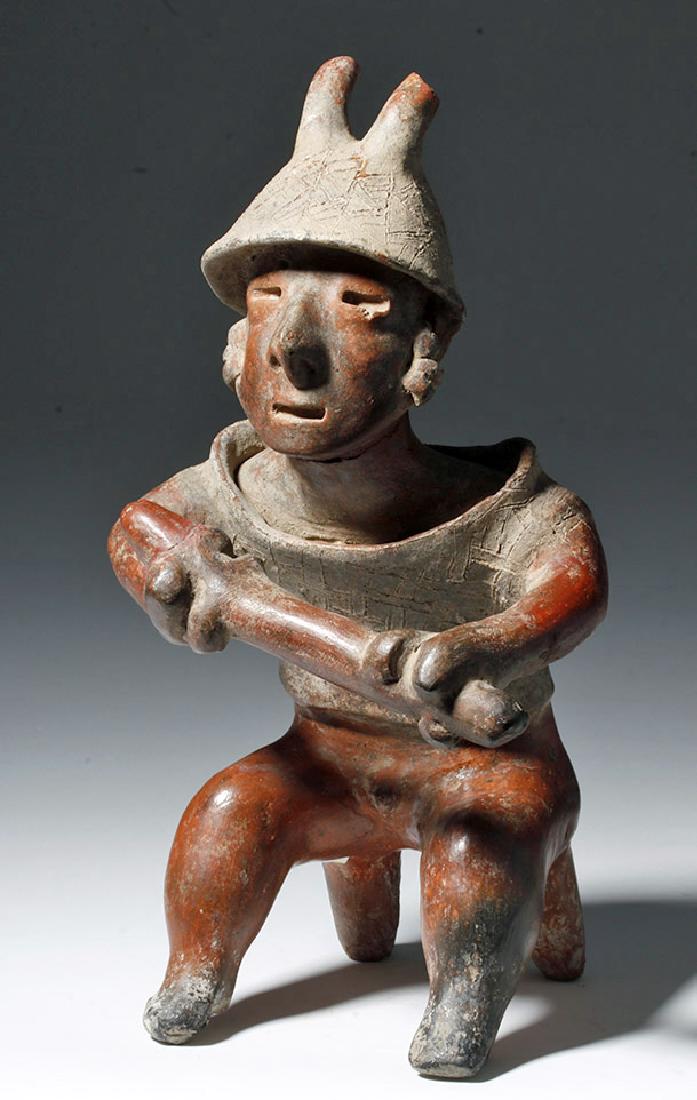 Nayarit Redware Warrior w/ Club & Horned Helmet (1 of 9)