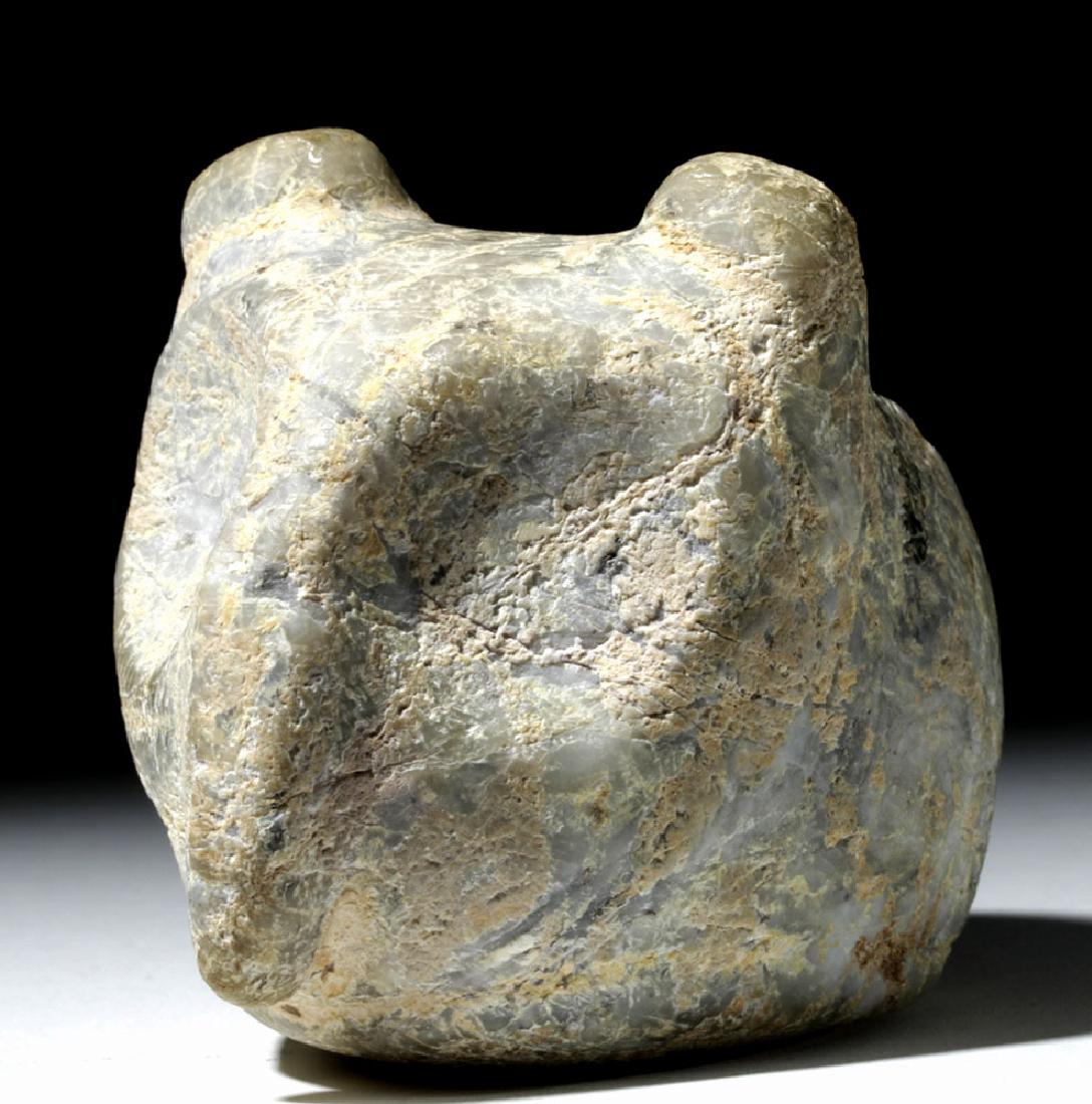 Costa Rican White Stone Owl-Form Mace Head (1 of 6)